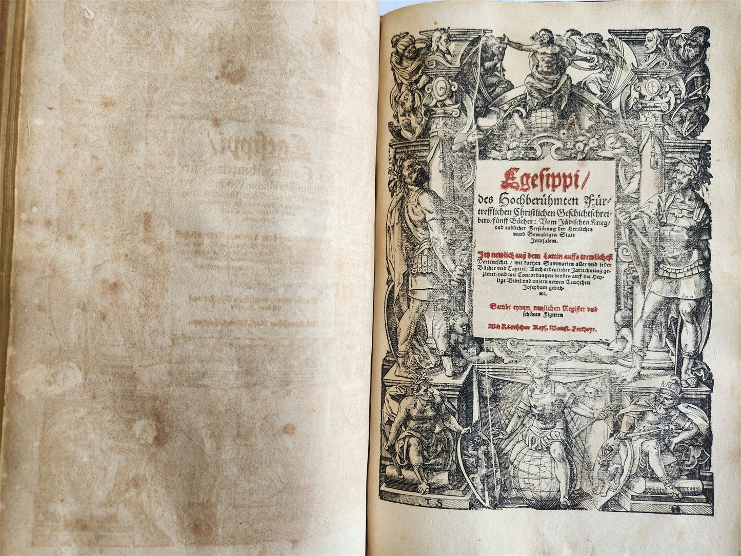 1595 FLAVIUS JOSEPHUS ILLUSTRATED by TOBIAS STIMMER antique FOLIO JUDAICA