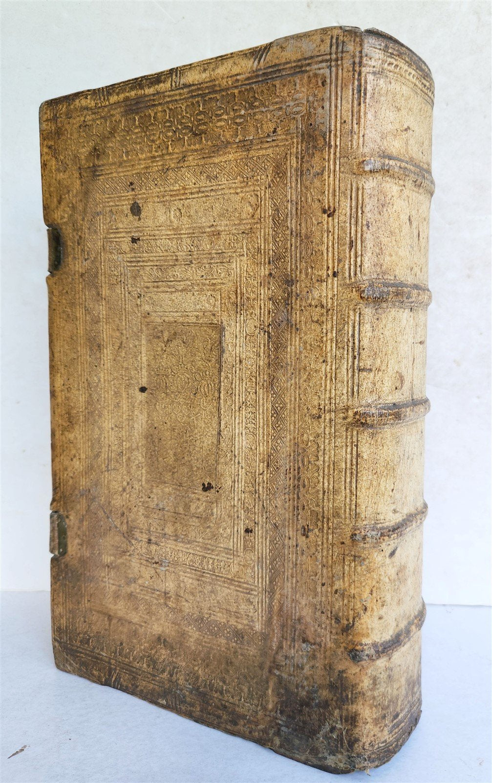 1618 SERMONS by J. MUNSTER antique PIGSKIN BOUND FOLIO w/ CLASPS rare