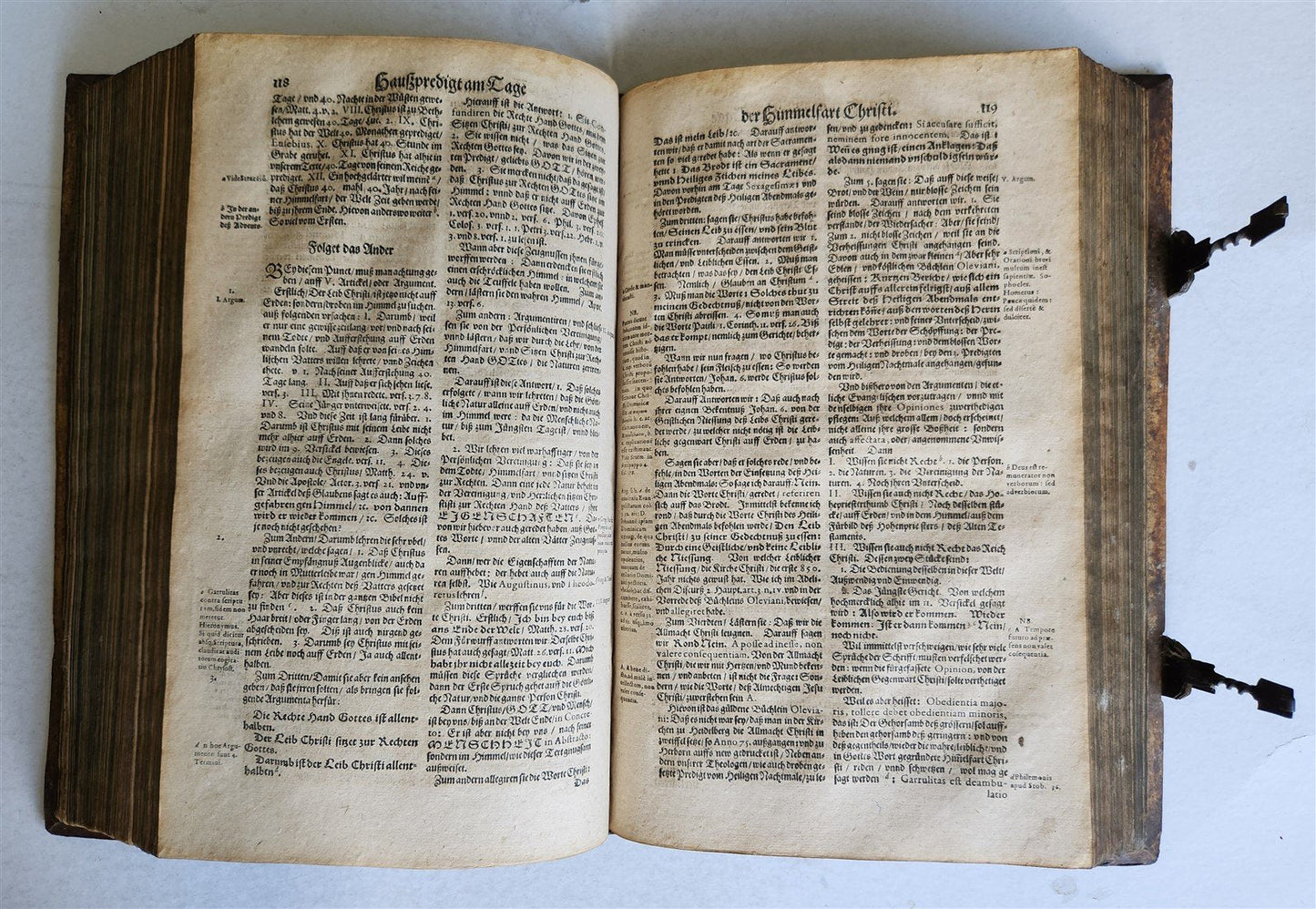 1618 SERMONS by J. MUNSTER antique PIGSKIN BOUND FOLIO w/ CLASPS rare