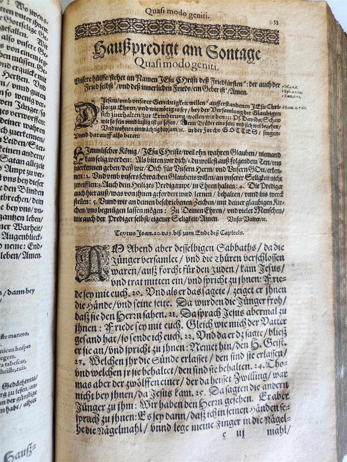 1618 SERMONS by J. MUNSTER antique PIGSKIN BOUND FOLIO w/ CLASPS rare