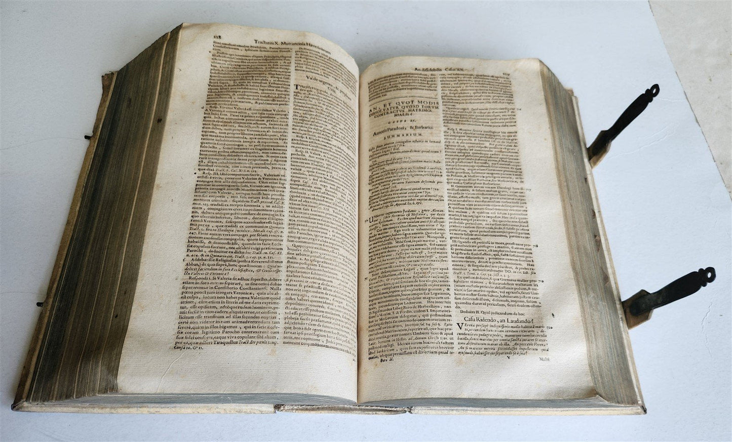 1700 THEOLOGY by GEORII GOBAT antique BLIND-STAMPED PIGSKIN BOUND FOLIO w/CLASPS
