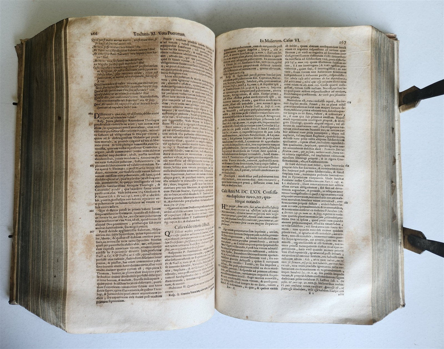1700 THEOLOGY by GEORII GOBAT antique BLIND-STAMPED PIGSKIN BOUND FOLIO w/CLASPS