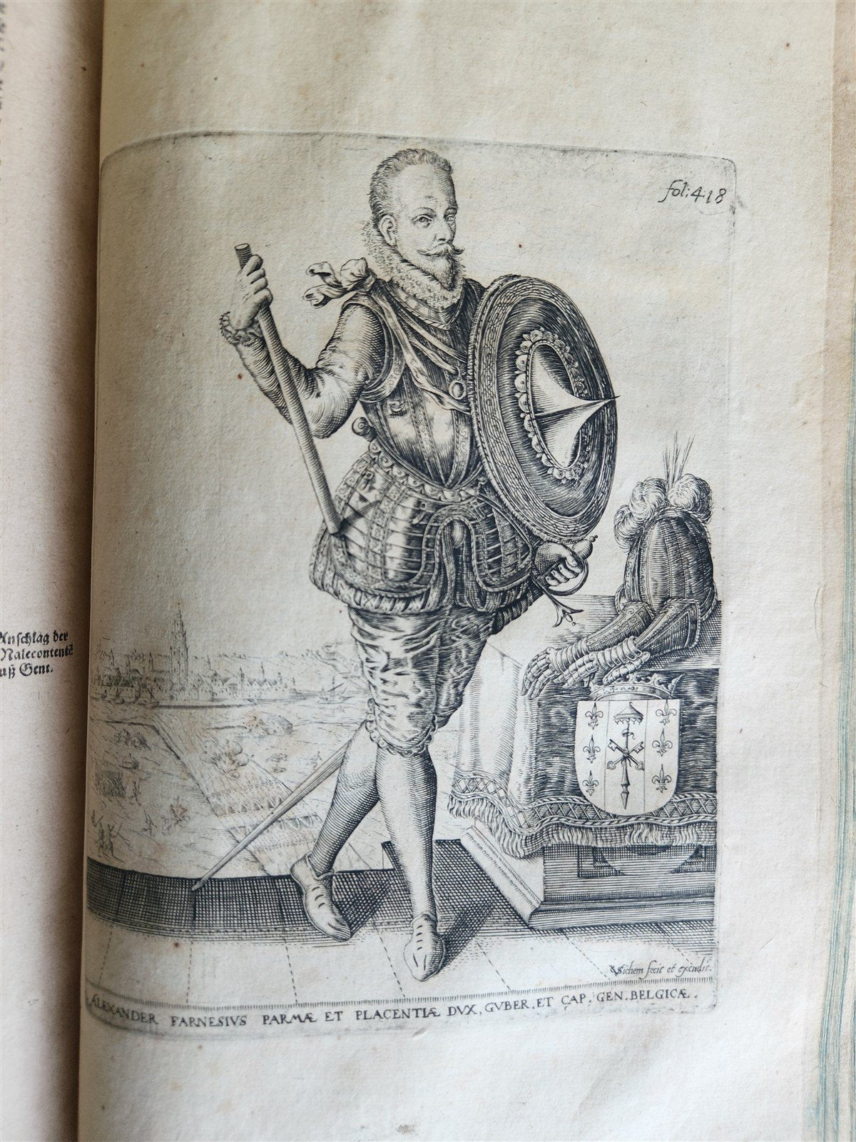 1614 ILLUSTRATED GERMAN HISTORY Lower Saxony War description antique VELLUM