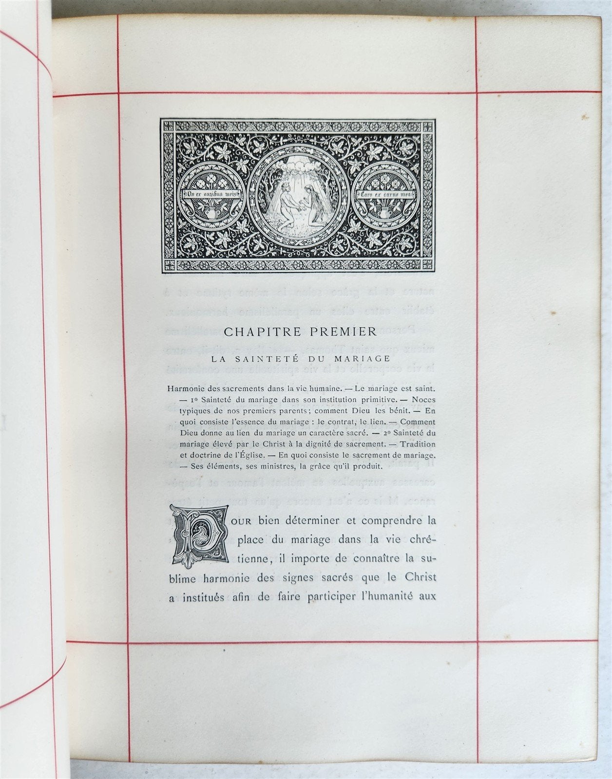1887 LE MARIAGE by Monsabre ILLUSTRATED antique DARK BROWN MOROCCO BINDING