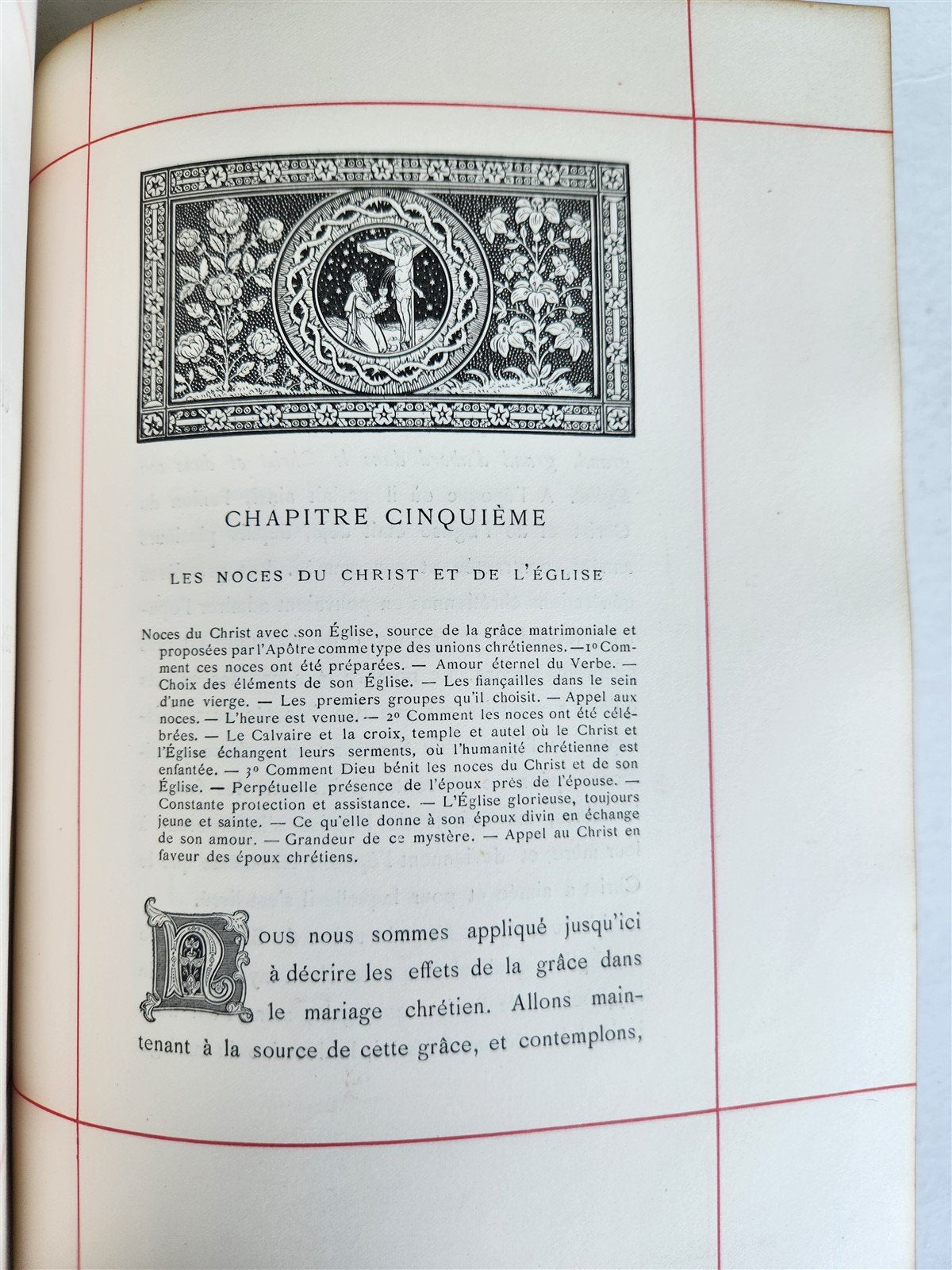 1887 LE MARIAGE by Monsabre ILLUSTRATED antique DARK BROWN MOROCCO BINDING