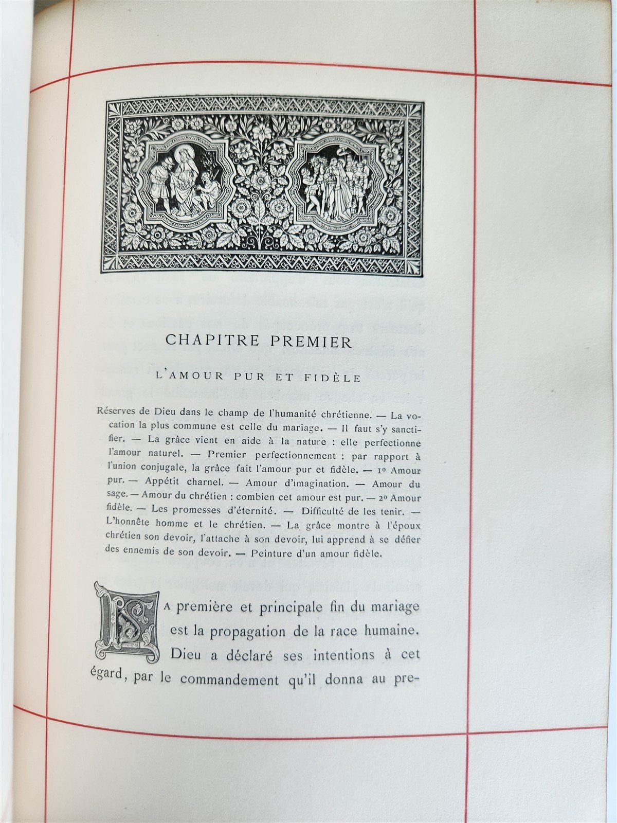 1887 LE MARIAGE by Monsabre ILLUSTRATED antique DARK BROWN MOROCCO BINDING