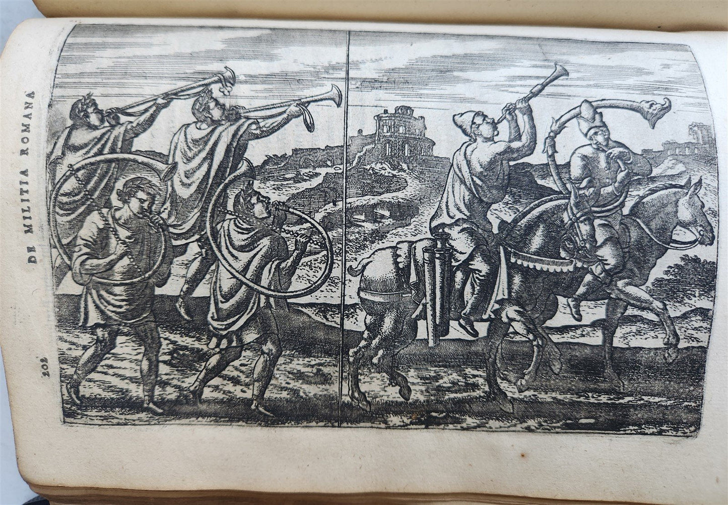1598 DE MILITIA ROMANA by LIPSIUS antique ILLUSTRATED WARFARE Plantiniana vellum