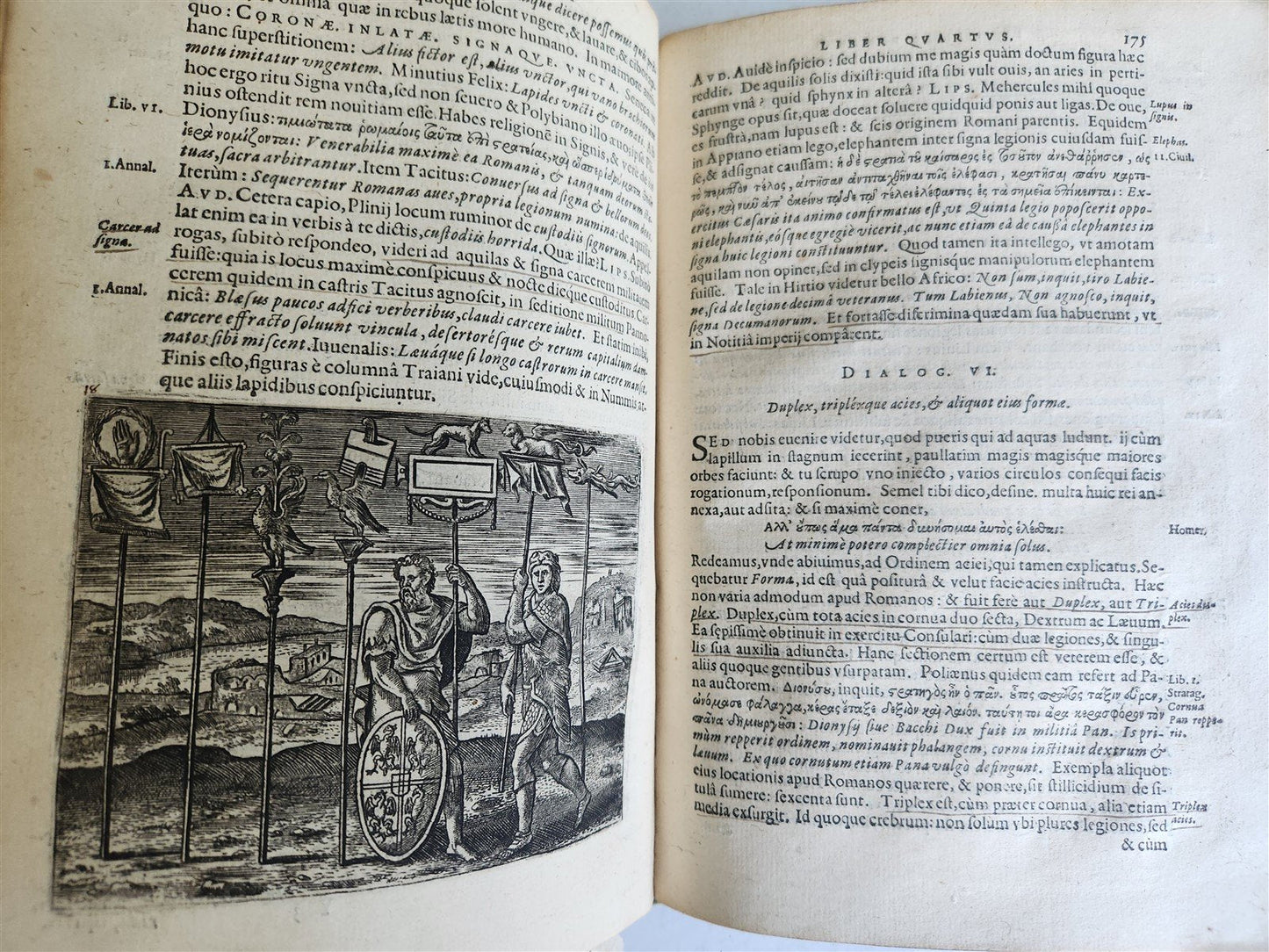 1598 DE MILITIA ROMANA by LIPSIUS antique ILLUSTRATED WARFARE Plantiniana vellum