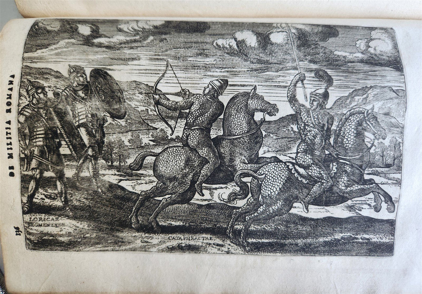 1598 DE MILITIA ROMANA by LIPSIUS antique ILLUSTRATED WARFARE Plantiniana vellum