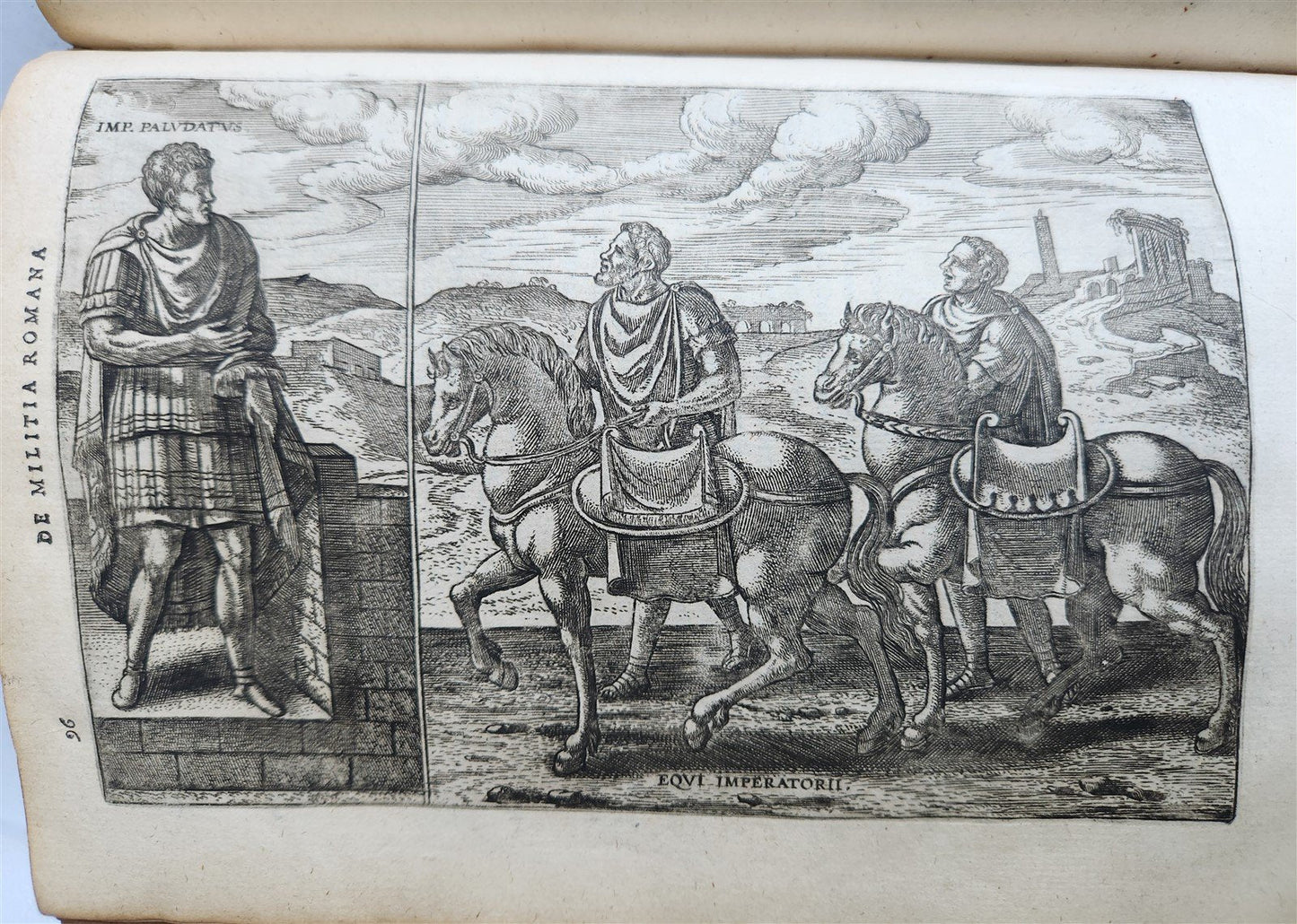 1598 DE MILITIA ROMANA by LIPSIUS antique ILLUSTRATED WARFARE Plantiniana vellum