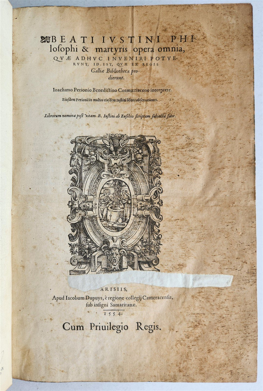 1544-1554 1st Latin edition of JUSTINUS MARTYR WORKS antique 16th CENTURY FOLIO