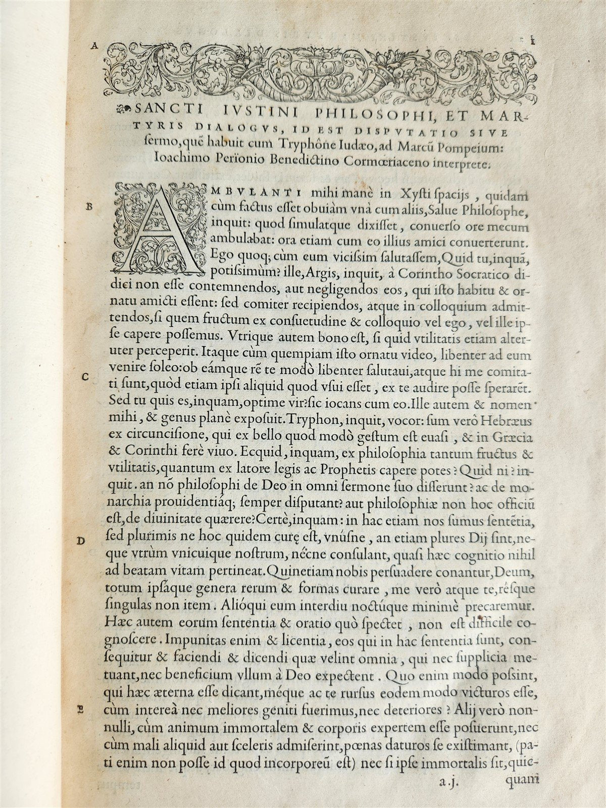 1544-1554 1st Latin edition of JUSTINUS MARTYR WORKS antique 16th CENTURY FOLIO