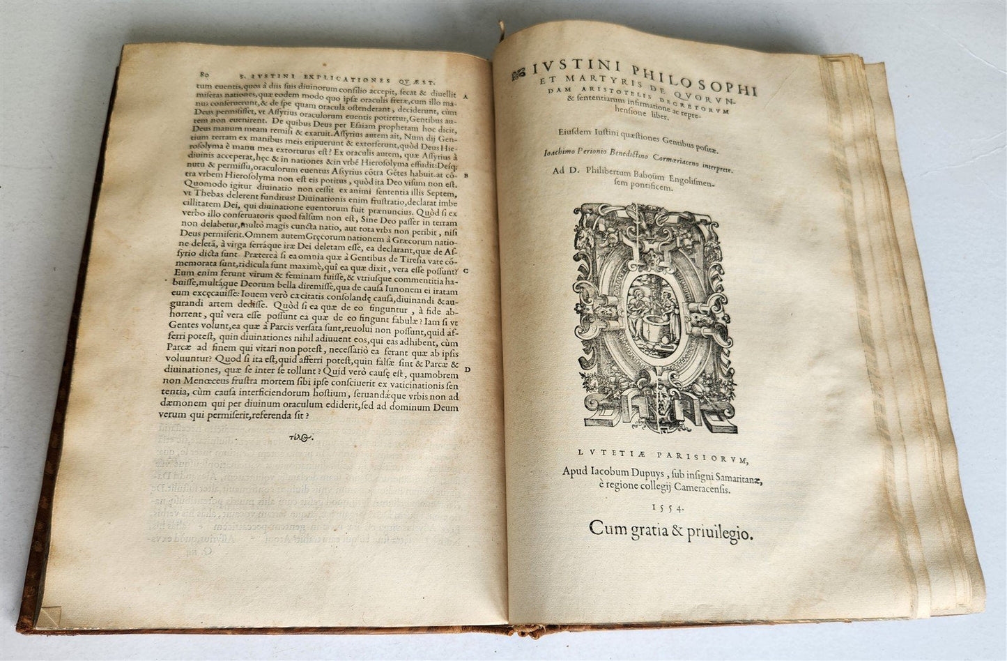 1544-1554 1st Latin edition of JUSTINUS MARTYR WORKS antique 16th CENTURY FOLIO