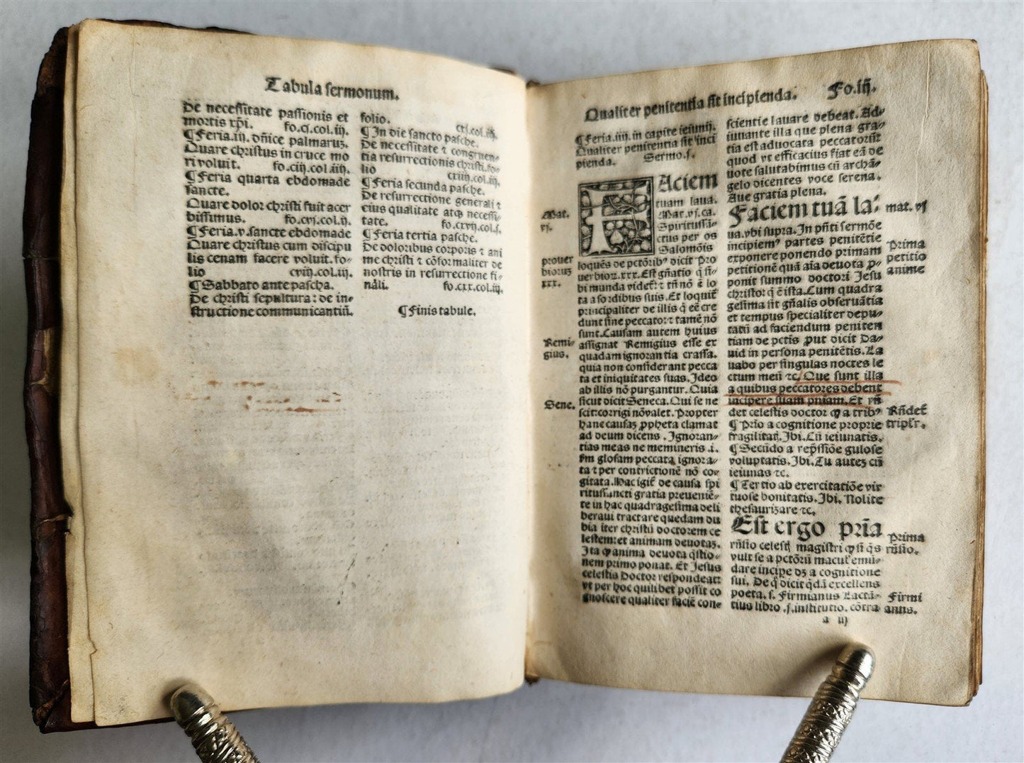 1518 SERMONS POST-INCUNABULA antique early 16th CENTURY original binding RARE