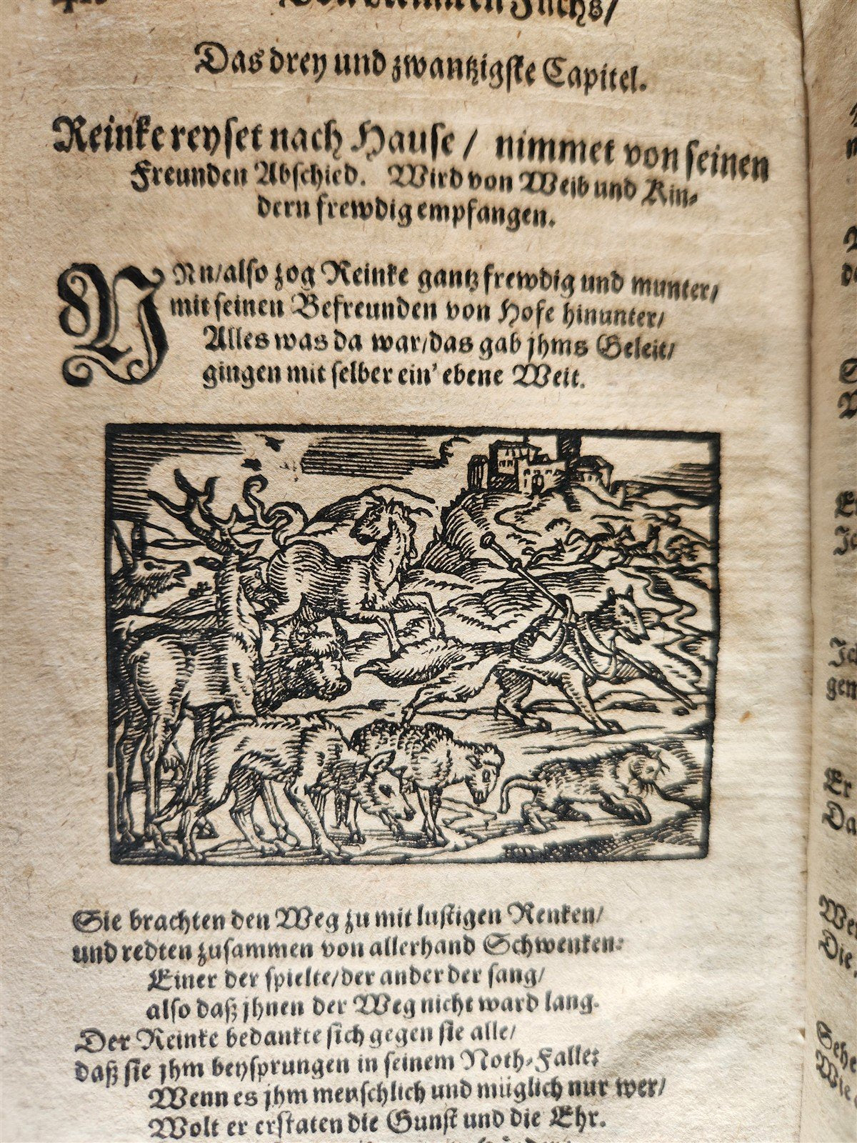 1650 REYNARD THE FOX in GERMAN antique ILLUSTRATED w/ 41 WOODCUTS