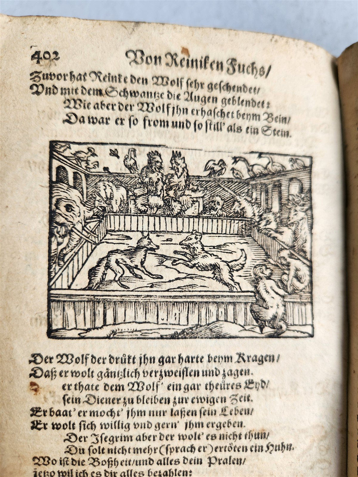 1650 REYNARD THE FOX in GERMAN antique ILLUSTRATED w/ 41 WOODCUTS