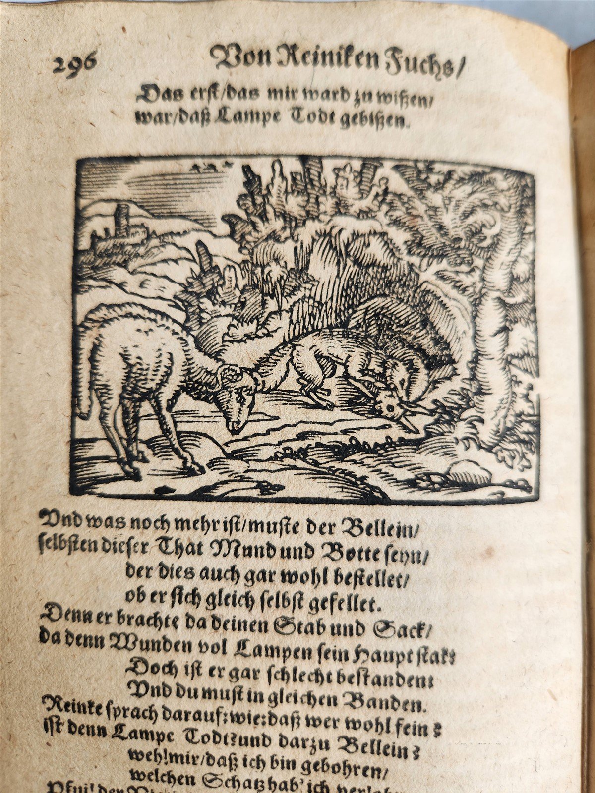 1650 REYNARD THE FOX in GERMAN antique ILLUSTRATED w/ 41 WOODCUTS