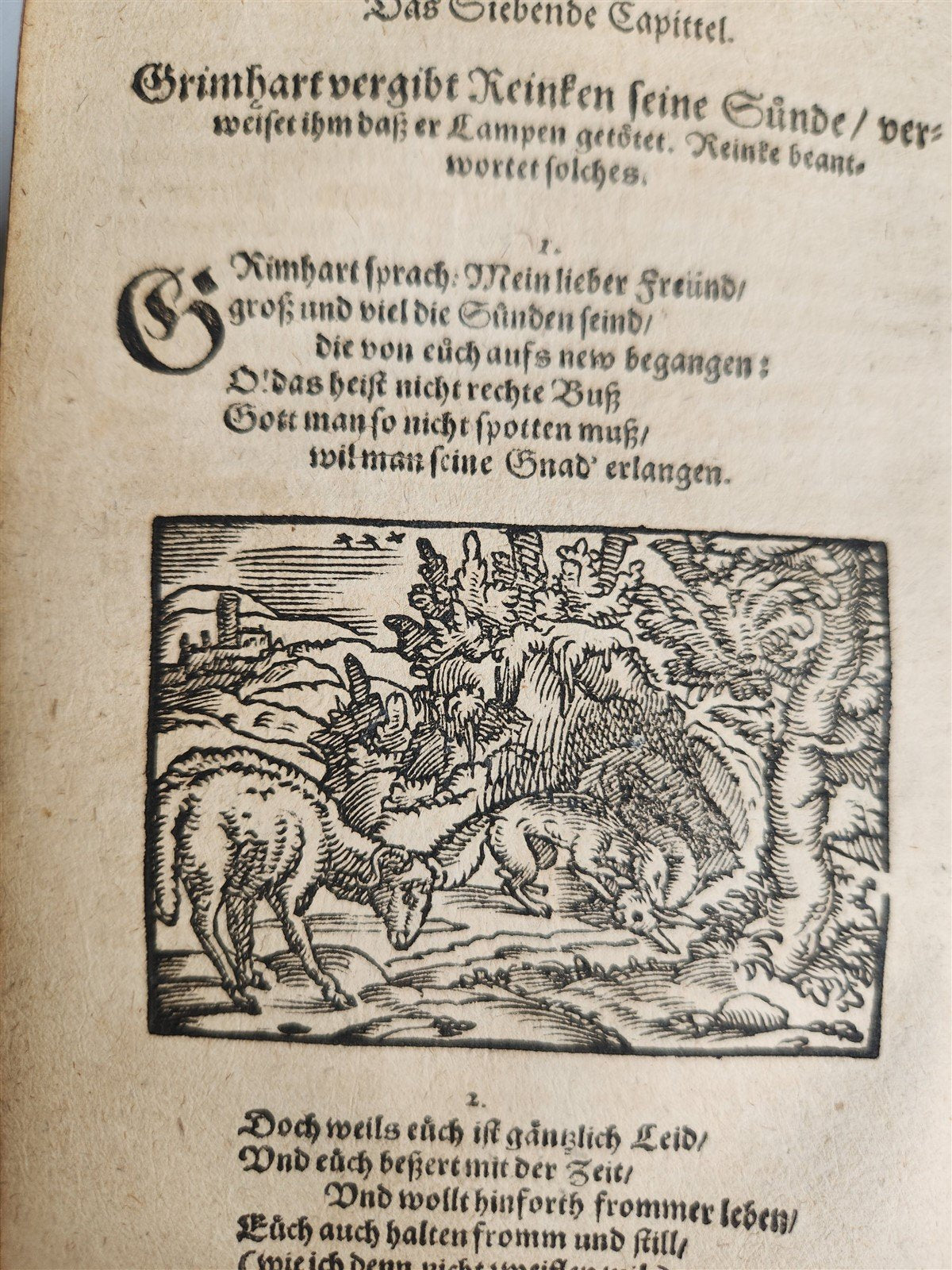 1650 REYNARD THE FOX in GERMAN antique ILLUSTRATED w/ 41 WOODCUTS