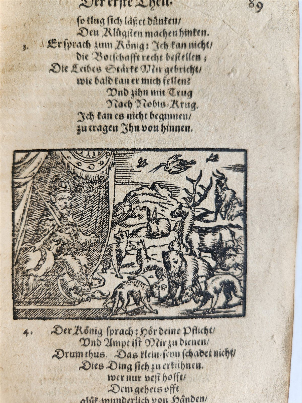 1650 REYNARD THE FOX in GERMAN antique ILLUSTRATED w/ 41 WOODCUTS