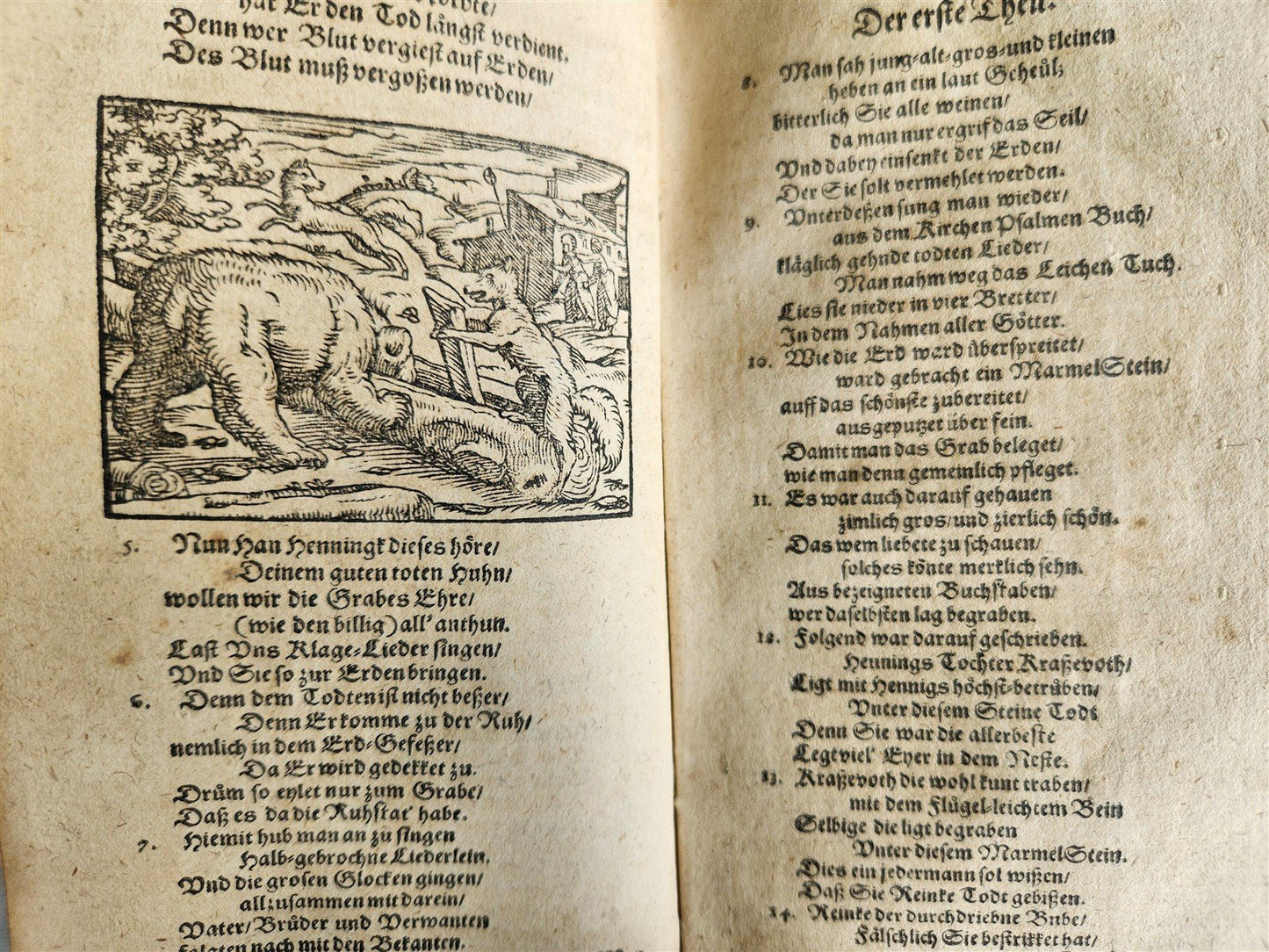 1650 REYNARD THE FOX in GERMAN antique ILLUSTRATED w/ 41 WOODCUTS