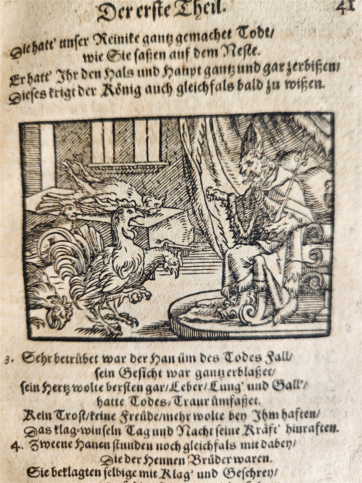 1650 REYNARD THE FOX in GERMAN antique ILLUSTRATED w/ 41 WOODCUTS