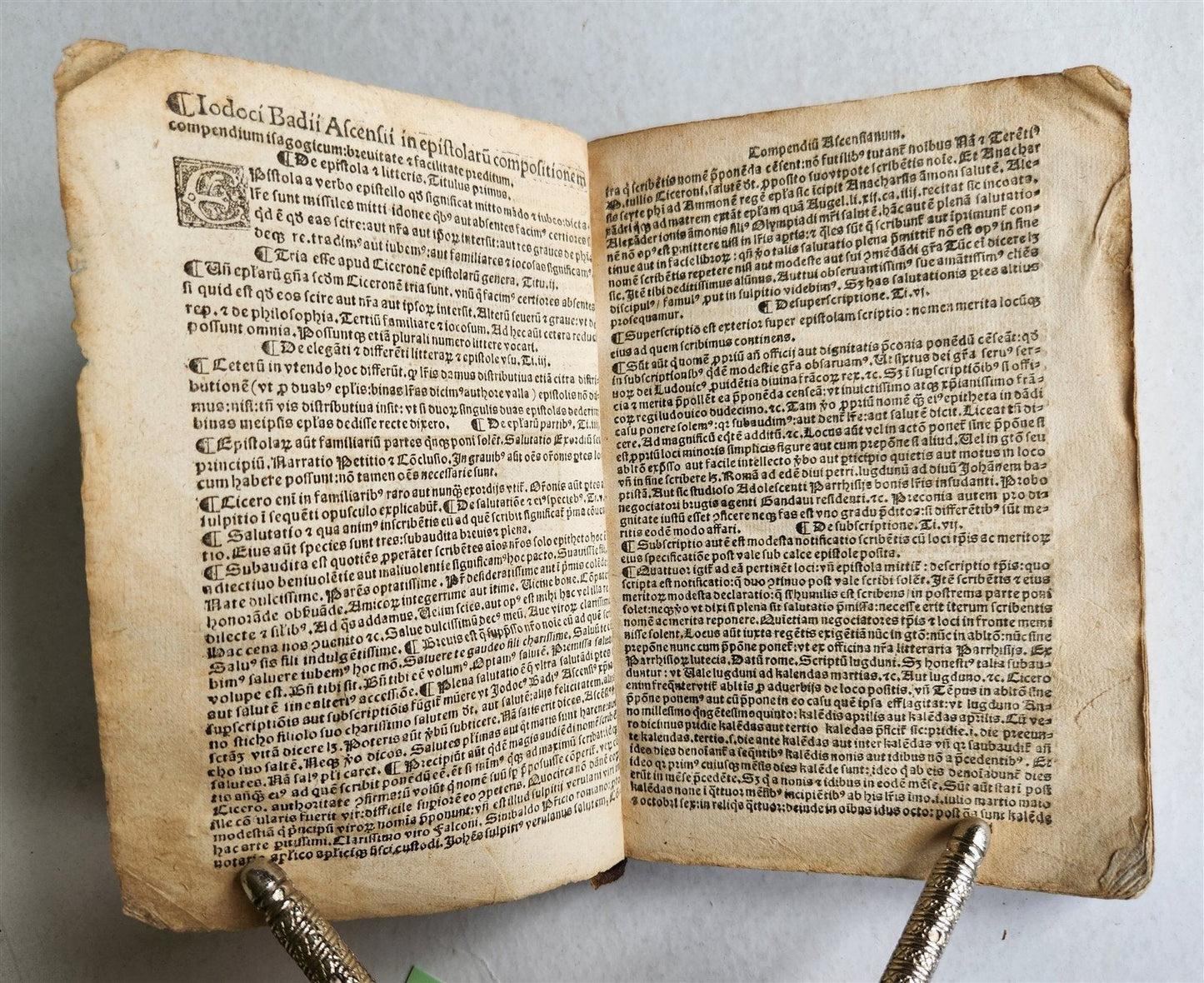 1526 POST-INCUNABULA CICERO COMMENTRAIES by A. DATUS antique ORIGINAL BINDING