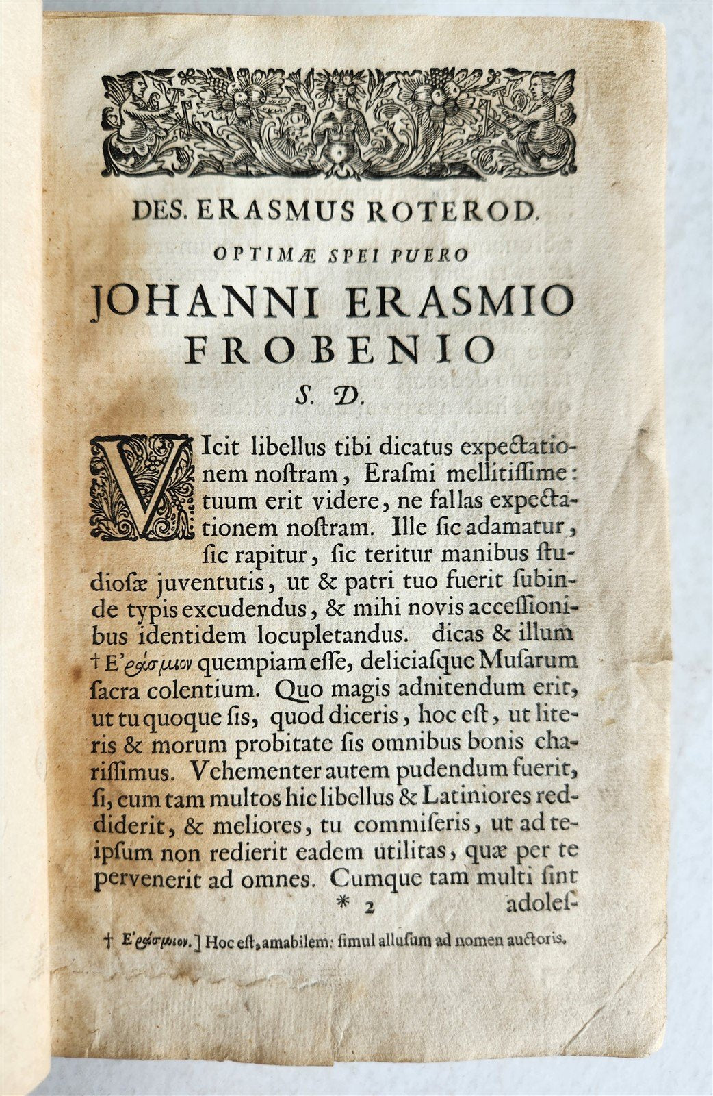1664 COLLOQUIA by ERASMUS antique VELLUM BOUND