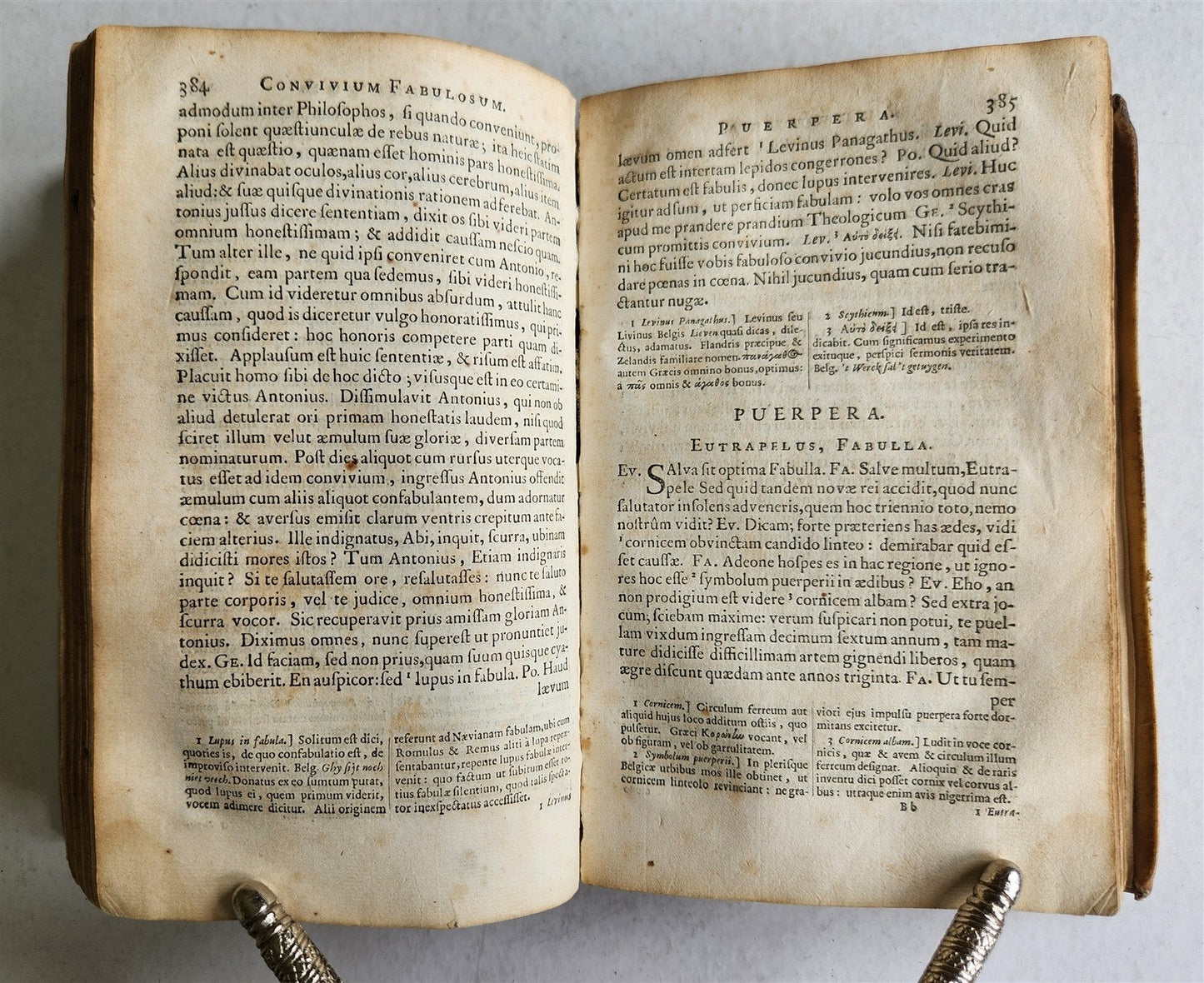 1664 COLLOQUIA by ERASMUS antique VELLUM BOUND