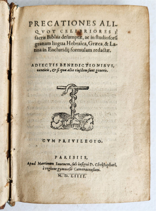 1554 BIBLE in Hebrew Latin & Greek antique SCARCE