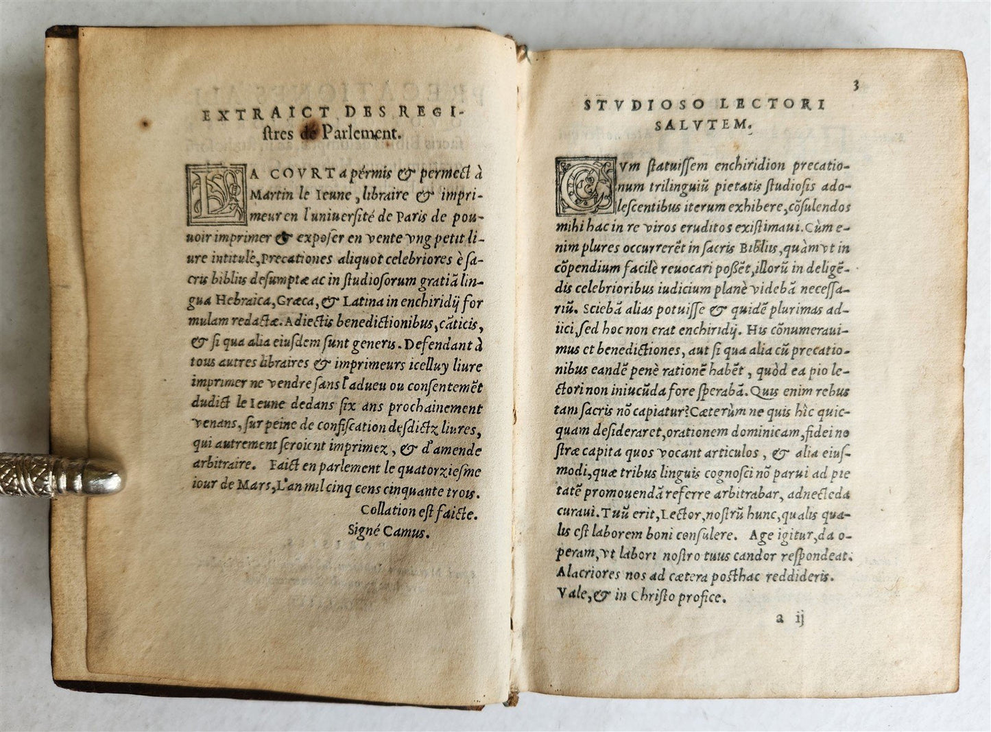 1554 BIBLE in Hebrew Latin & Greek antique SCARCE