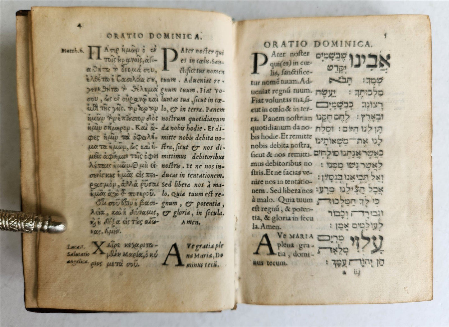 1554 BIBLE in Hebrew Latin & Greek antique SCARCE