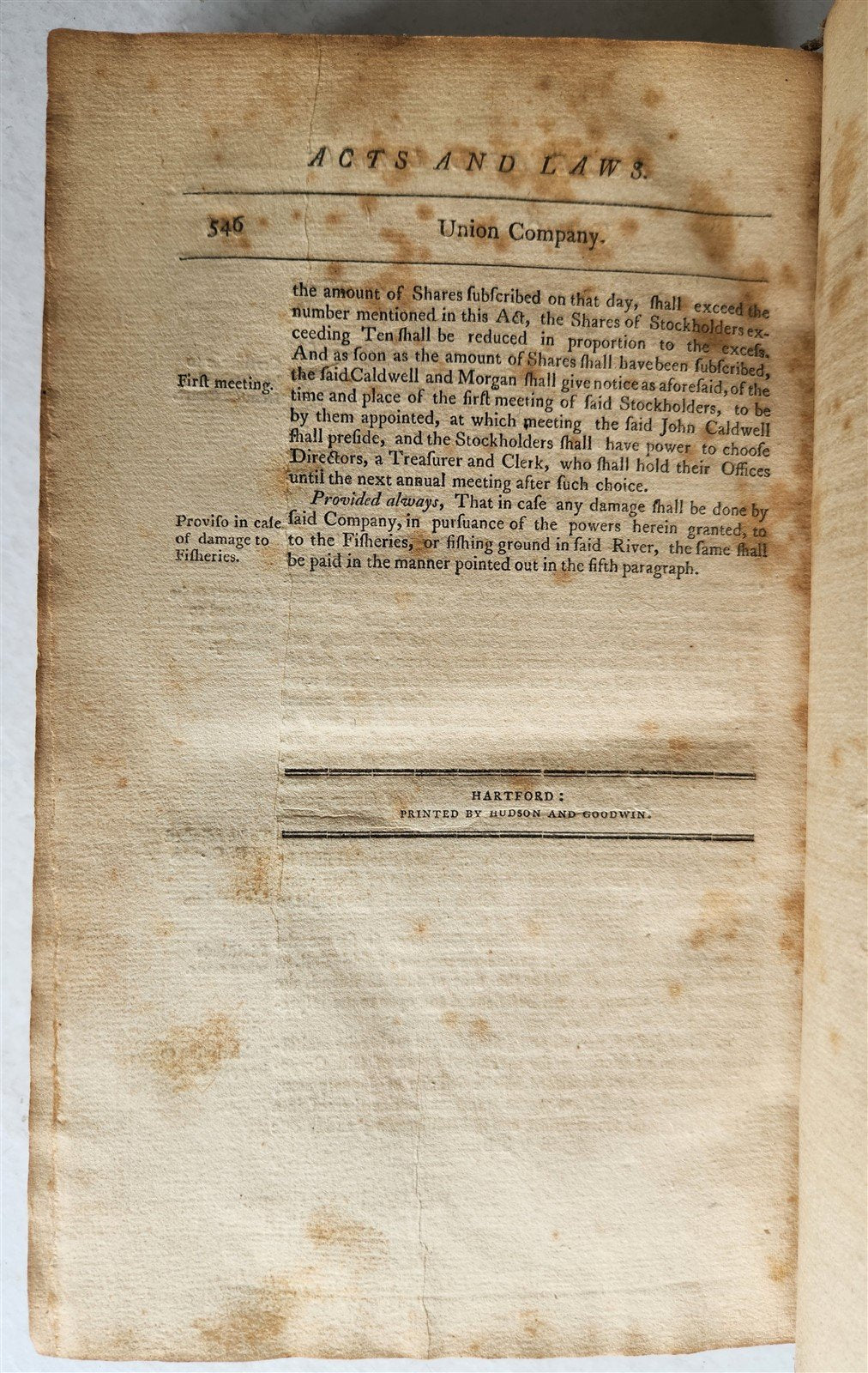 1796 ACTS & LAWS of STATE OF CONNECTICUT in AMERICA antique AMERICANA 18th CENT.