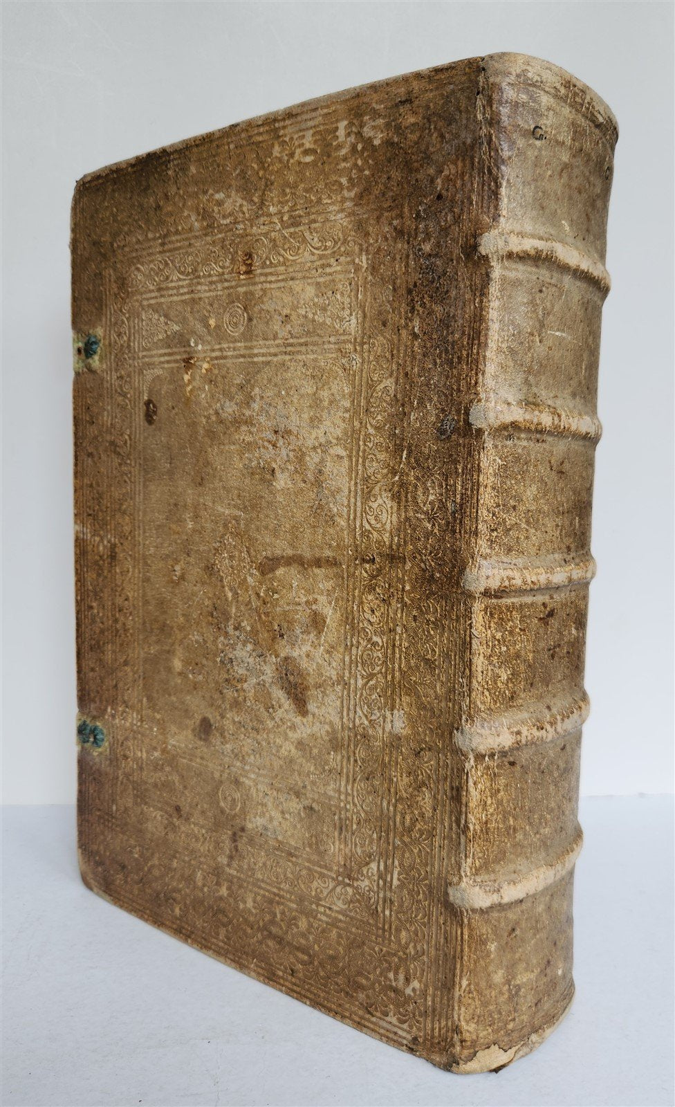 1665 OECONOMIA ILLUSTRATED antique hunting fishing livestock breeding PIGSKIN