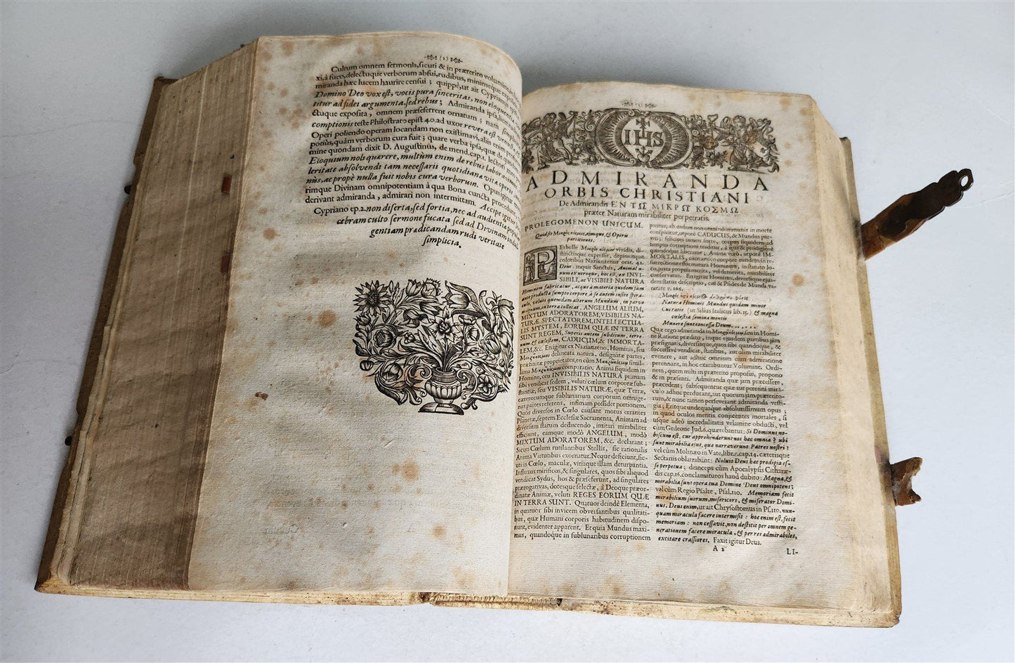 1695 WONDERS of CHRISTIAN WORLD antique PIGSKIN FOLIO ADMIRANDA ORBIS CHRISTIANI