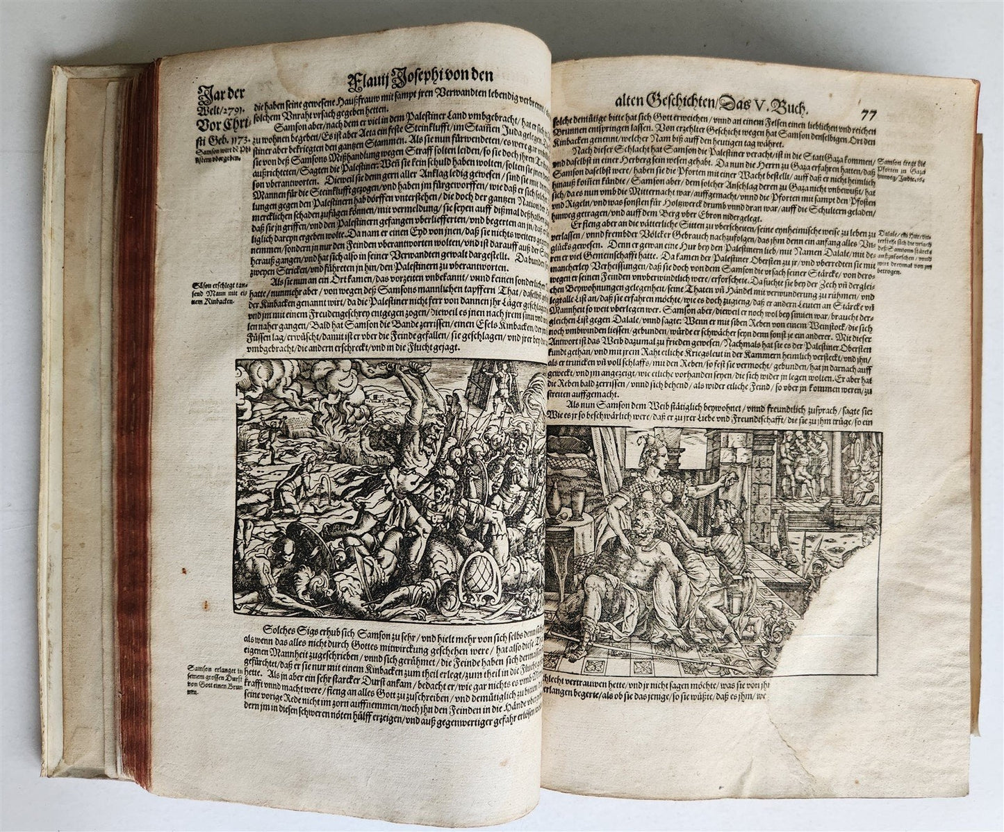 1587 JEWISH WARS by JOSEPHUS FLAVIUS in GERMAN antique 16th c. ILLUSTRATED FOLIO