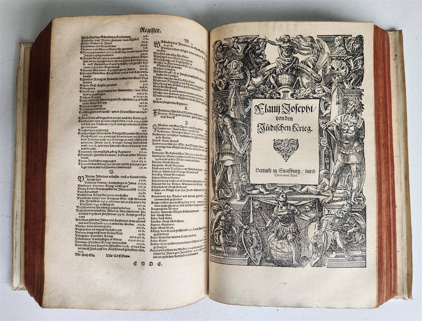 1587 JEWISH WARS by JOSEPHUS FLAVIUS in GERMAN antique 16th c. ILLUSTRATED FOLIO