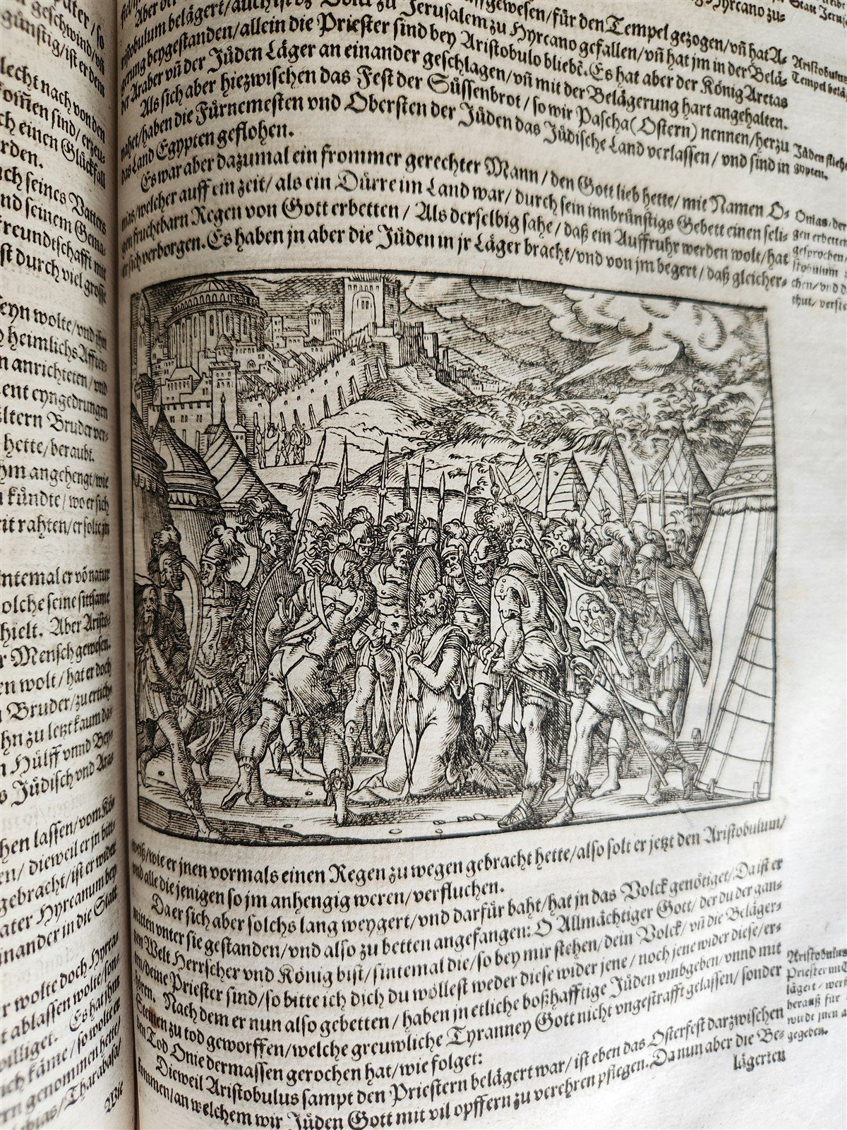 1587 JEWISH WARS by JOSEPHUS FLAVIUS in GERMAN antique 16th c. ILLUSTRATED FOLIO