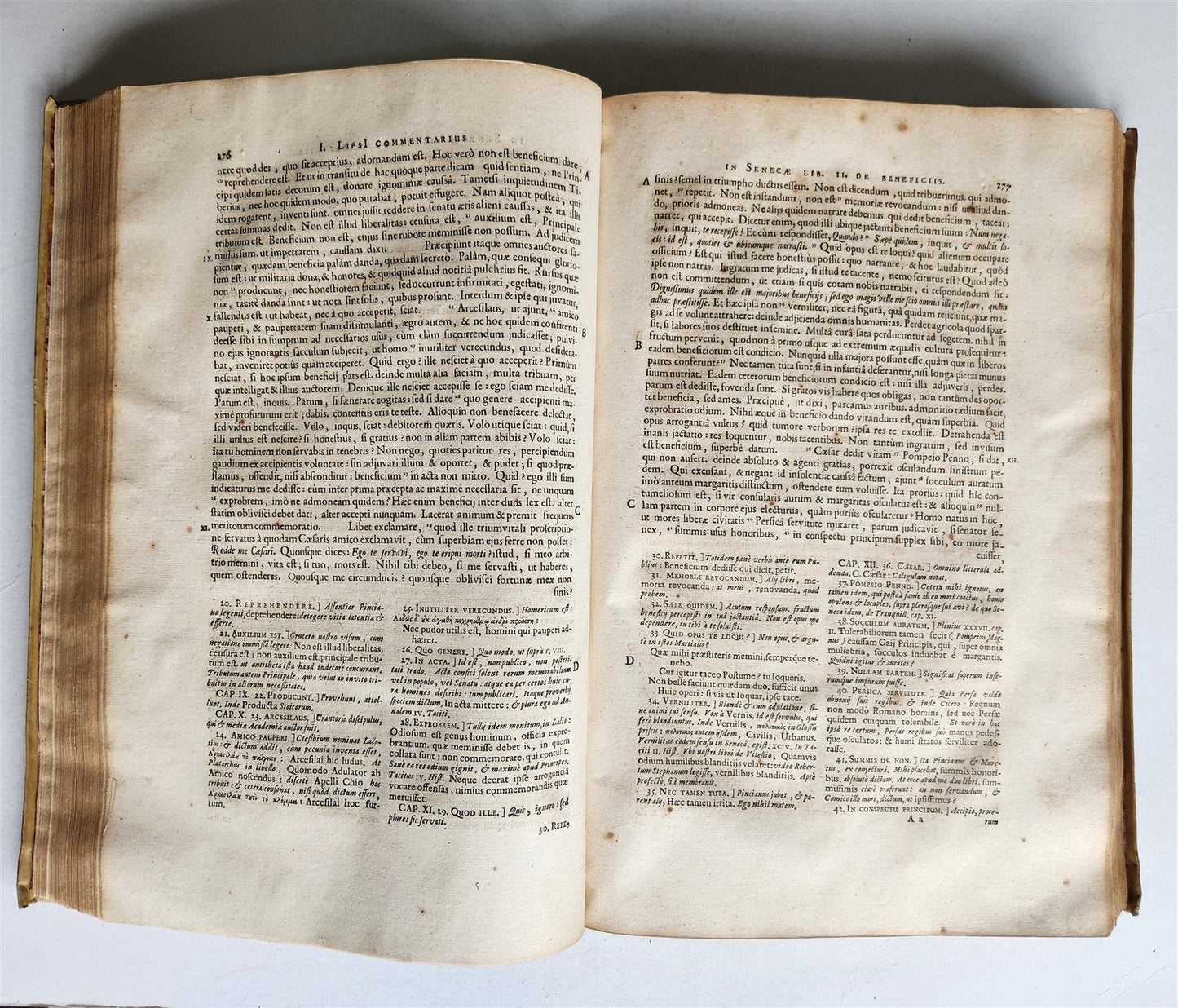 1652 SENECA OPERA w/ Lipsius' commentaries antique ILLUSTRATED LARGE FOLIO
