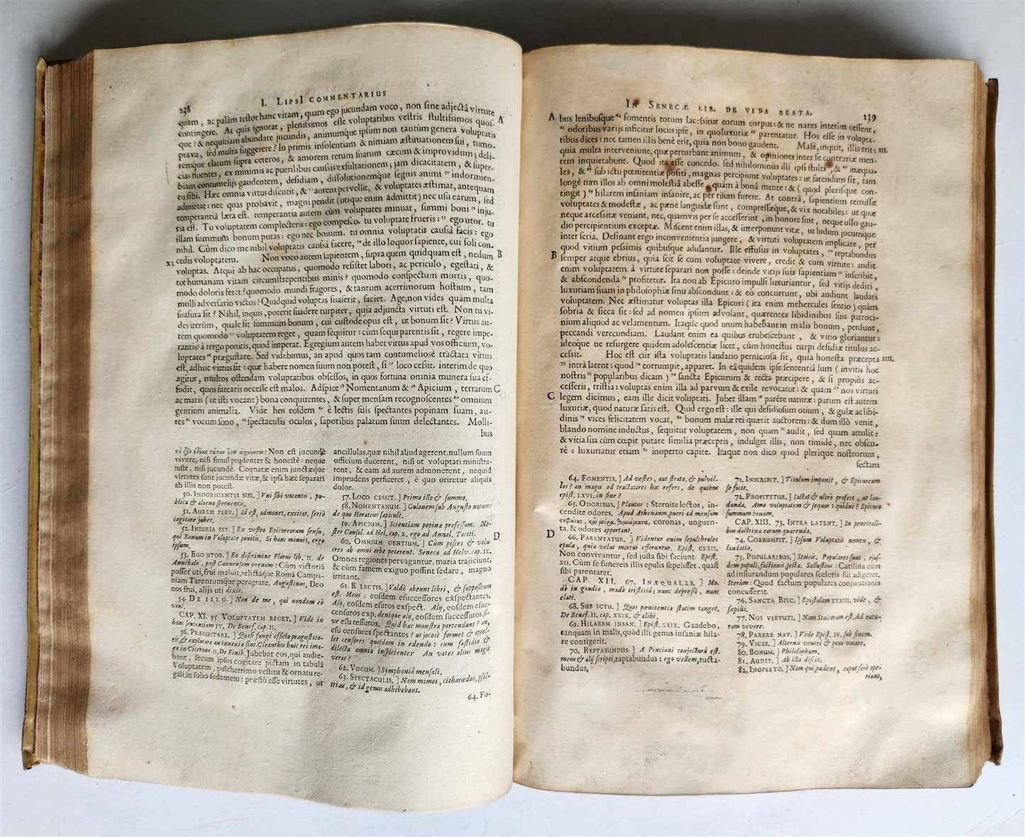 1652 SENECA OPERA w/ Lipsius' commentaries antique ILLUSTRATED LARGE FOLIO