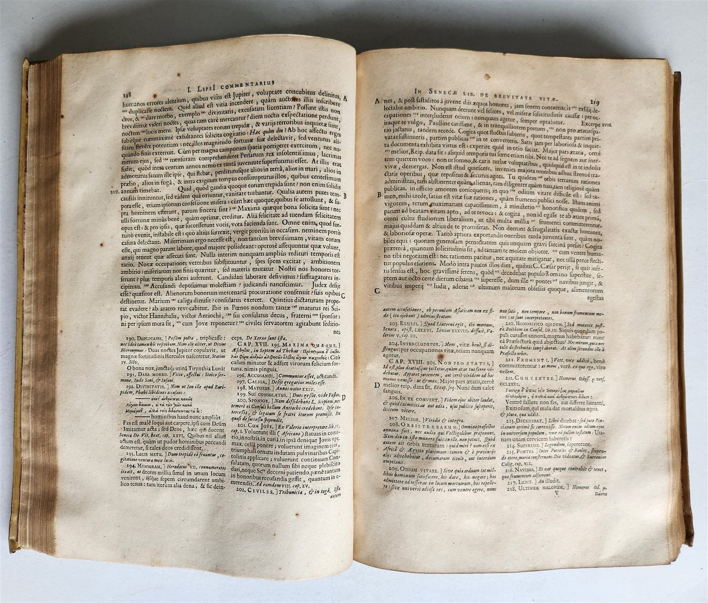 1652 SENECA OPERA w/ Lipsius' commentaries antique ILLUSTRATED LARGE FOLIO
