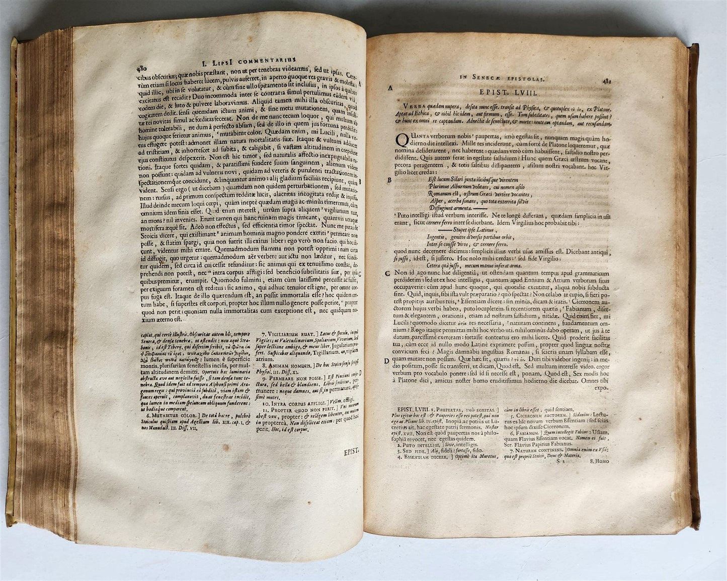 1652 SENECA OPERA w/ Lipsius' commentaries antique ILLUSTRATED LARGE FOLIO