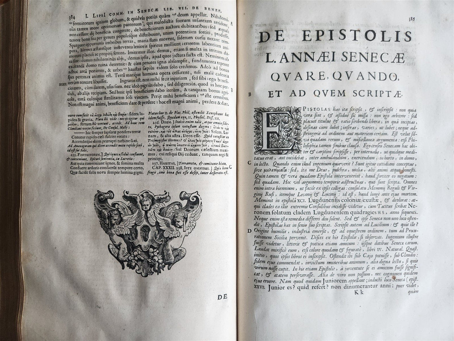 1652 SENECA OPERA w/ Lipsius' commentaries antique ILLUSTRATED LARGE FOLIO