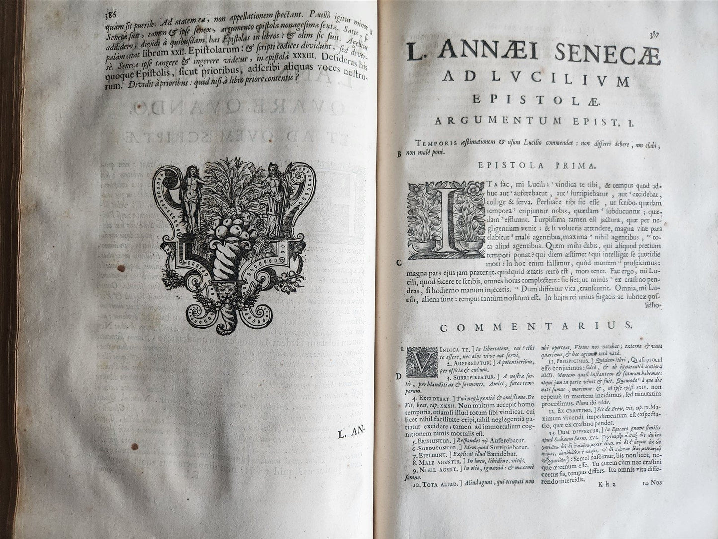 1652 SENECA OPERA w/ Lipsius' commentaries antique ILLUSTRATED LARGE FOLIO