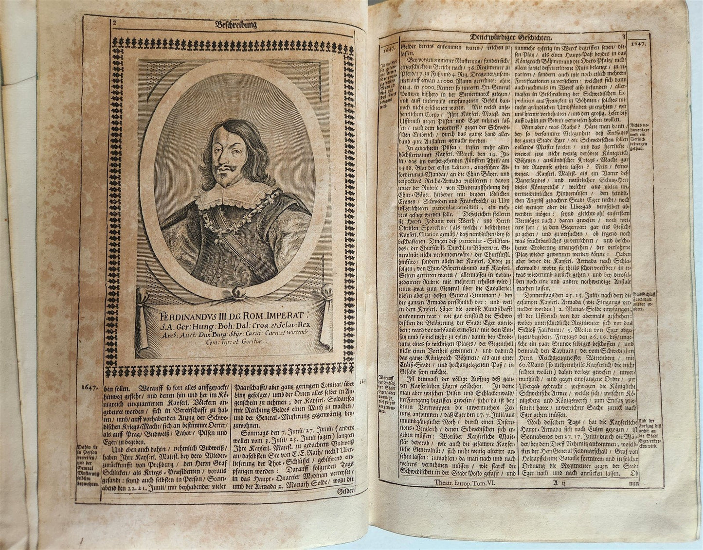 1663 EUROPEAN HISTORY ILLUSTRATED w/ OVER 80 ENGRAVINGS antique VELLUM FOLIO