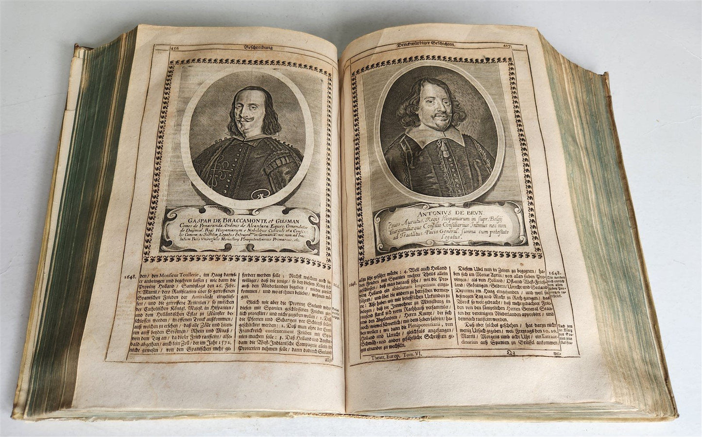 1663 EUROPEAN HISTORY ILLUSTRATED w/ OVER 80 ENGRAVINGS antique VELLUM FOLIO