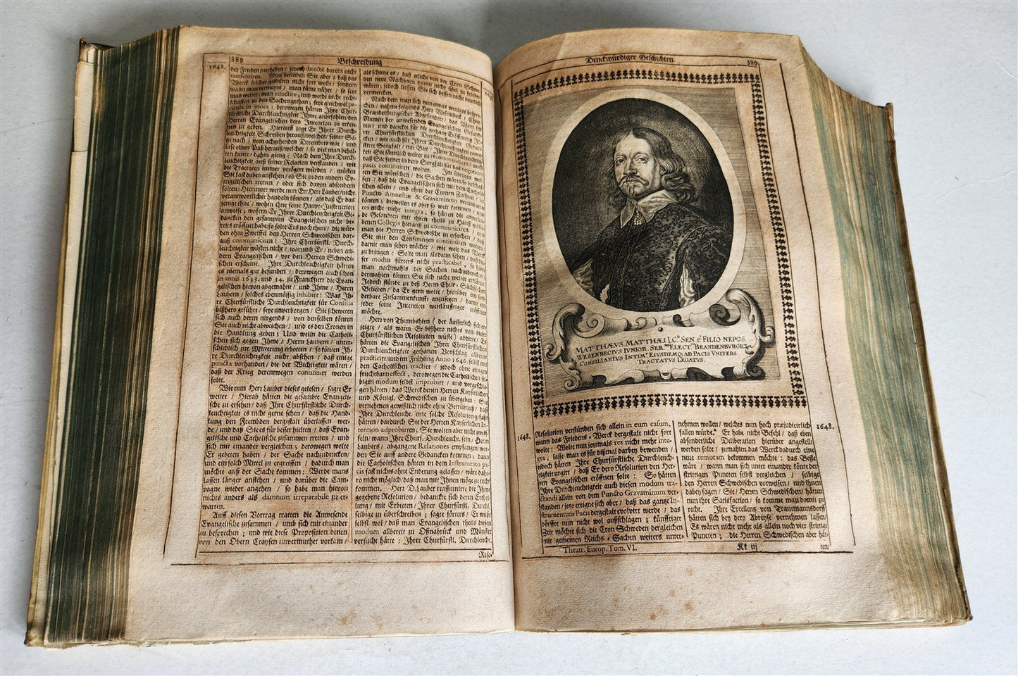 1663 EUROPEAN HISTORY ILLUSTRATED w/ OVER 80 ENGRAVINGS antique VELLUM FOLIO