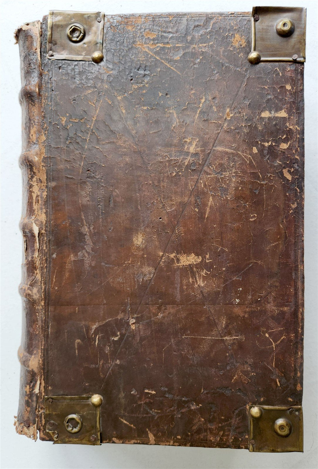 1720 BIBLE in GERMAN SWISS ILLUSTRATED antique FOLIO w/ BRASS FITTINGS