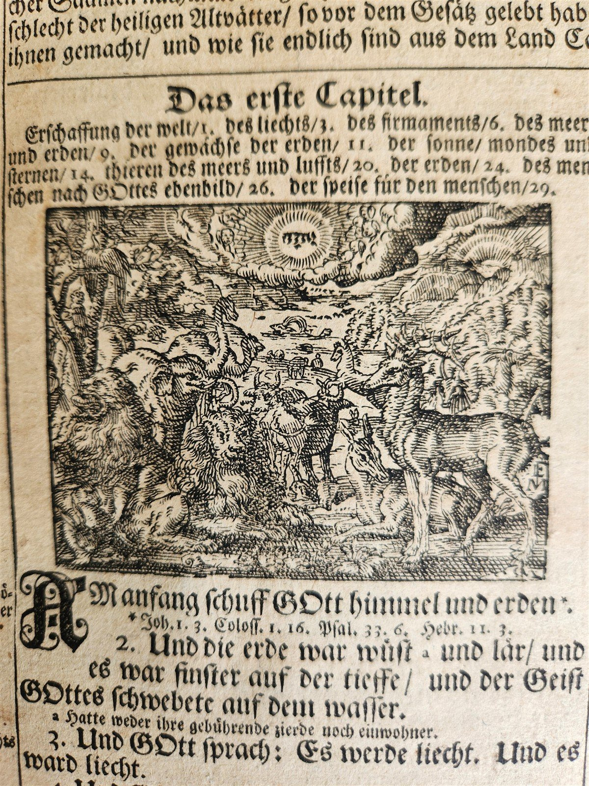 1720 BIBLE in GERMAN SWISS ILLUSTRATED antique FOLIO w/ BRASS FITTINGS