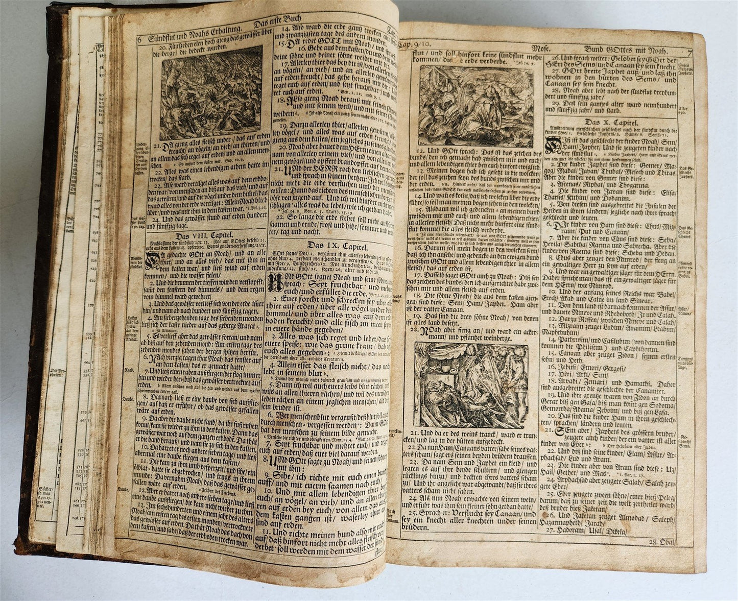 1720 BIBLE in GERMAN SWISS ILLUSTRATED antique FOLIO w/ BRASS FITTINGS