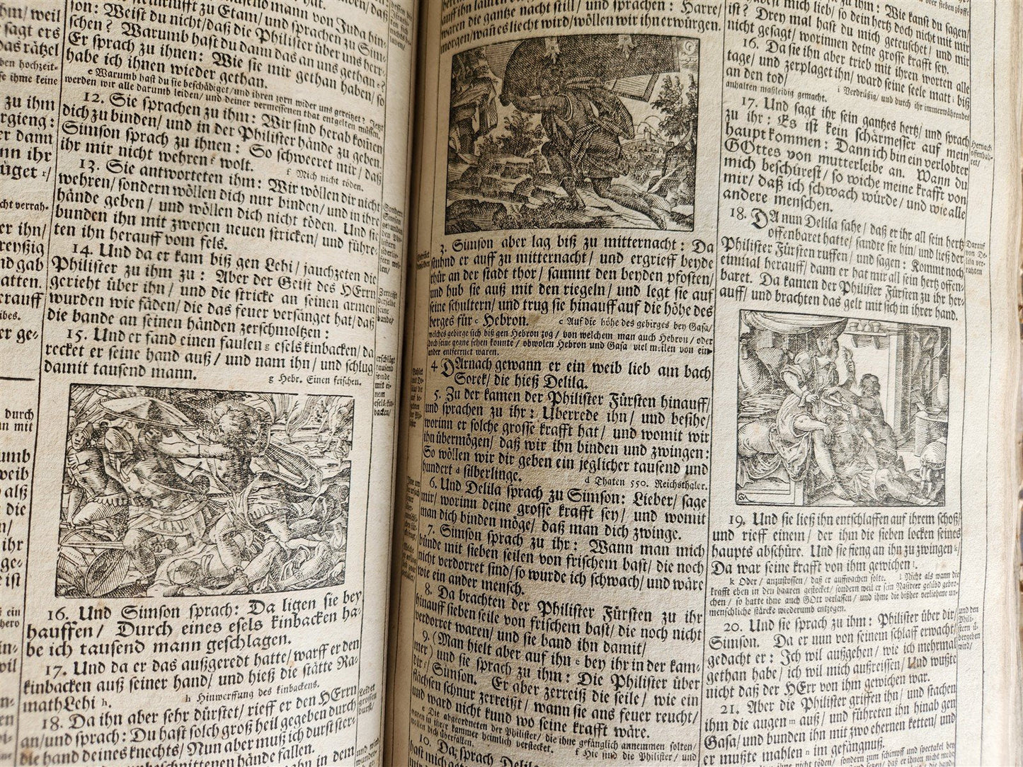 1720 BIBLE in GERMAN SWISS ILLUSTRATED antique FOLIO w/ BRASS FITTINGS